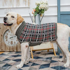 PUPTECK Dog Sweaters for Large Medium Small Dogs - Fall Classic Plaid Style Puppy Holiday Winter Coat Clothes Warm, Grey, SM