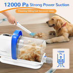 FUKUMARU Dog Grooming Vacuum & Pet Vacuum Grooming Kit, Pet Groom Tools for Dog Hair Shedding, 2L High-Capacity Cup, 6 Professional Tools with Dogs Nail Grinder and Cat Fur Clipper