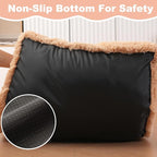 Bedfolks Waterproof Crate Bed, Plush Dog Kennel Pad with Removable Washable Cover, Faux Fur, Fluffy, 41"x27", Solid Camel