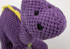 goDog Dinos Bruto Checkers Tough Plush Toy with Chew Guard Technology, Durable Checkered Fabric & Squeaker for Active Play, Purple, Large