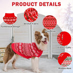 SCENEREAL Dog Sweaters for Large Medium Small Dogs, Soft, Warm Turtleneck Puppy Clothes Sweatshirt, Knitted Ugly Dog Christmas Outfits, Argyle Xmas Pet Cold Weather Coat for Girls Boys
