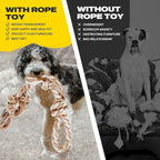 PetiFine Dog Rope Toys for Aggressive Chewers - Large, Tough Indestructible Natural Cotton Rope Toy with 3 Big Knots and a Handle for Tug of War