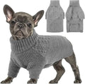 Queenmore Dog Sweater for Small Dogs, Ugly Christmas Pet Sweater, Cozy Knitted Dog Sweatshirt for Boy/Girl Puppy, Thermal Turtleneck Thick Jacket for Small Medium Large Canine - Grey, Size S