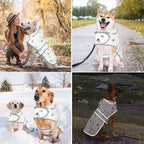 Dog Raincoat for Medium Dogs Waterproof Hooded Rain Jacket with Reflective Strips Leash Hole & Poncho Adjustable Fit (FrogPaw,M)