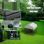 8 Panels Large Dog Kennel Outside Outdoor Dog Kennel Large with Roof Heavy Duty Dog Kennel Outdoor Indoor Dog Playpen Enclosure Pet Pen House Fence Yard Kennel for Small Medium Large 4'x4'x4.4'