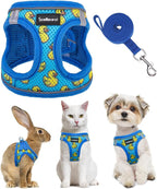 SCENEREAL Cat Harness & Leash Set Escape Proof - Adjustable Air Mesh Vest with Reflective Strips for Kittens, Puppies, Rabbits, Duck M
