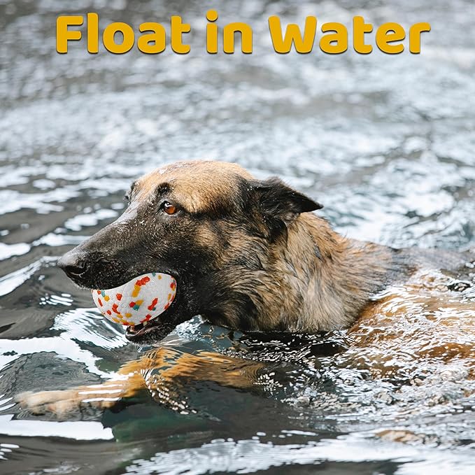 Dog Balls, Indestructible Dog Toy Ball for Aggressive Chewers, Durable High Elasticity Interactive Ball for Training Dog Catch and Fetch, Large Medium Small Dog and Puppies(2.5in, 4pcs)