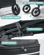 Pet Stroller for Large Dogs up to 110lbs, Large Pet Stroller for Multiple Pets, All-Terrain with Adjustable Handle & Mesh Dual-Window, 1680D Waterproof Oxford Fiber