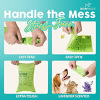 Lavender Scented Dog Poop Bags w/Dispenser, 80% PCR Eco-Friendly Materials, 9” x 13” Extra Thick Leak Proof Waste Bag for Pet, Doggy Bag Refill Rolls, Versatile Dog Waste Bags, 1005 Counts