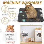 Tuanse 4 Pack Ultra Soft Dog Cat Bed Mat with Cute Prints Reversible Fleece Dog Crate Kennel Pad Cozy Washable Thickened Hamster Guinea Pig Pet Bed Mat for Small Animals(13 x 10 Inches,Black)