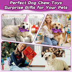 Dog Toys for Aggressive Chewers, Indestructible Chew Toys for Medium Large Breeds(20-80lb), Durable Squeaky Tough Dog Toy to Keep Them Busy (Purple)