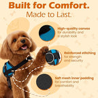 Bark Appeal Aqua Blue No-Pull Dog Harness for Medium to Large Sized Pets – Adjustable, Reflective Vest with 3 Leash Clips for Added Control, Easy Walks & Training – Large