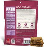 PLATO Pet Treats Jerky Dog Treats - Air-Dried Beef Jerky with Mushroom - Grain Free, High Protein - 16oz