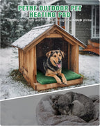PETNF Outdoor Pet Heating Pad for Cats & Dogs, 100.4-107.6°F Auto Temp Control, Waterproof Fireproof, for Cat House/Dog Kennel/Terrace, Fits Domestic & Stray Pets (Green 23.6"X35.4")