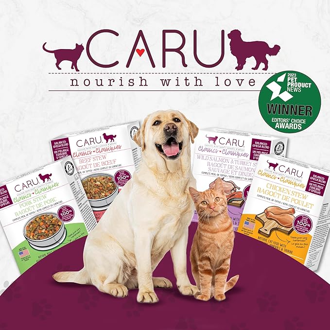 Caru - Classics Beef Stew for Dogs - Healthy Wet Dog Food or Food Topper - Balanced Omega Blend - 12.5 oz Cartons - Pack of 4