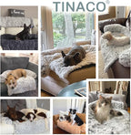 Calming Dogs/Cats Bed Mats, Dog Pad Washable Removable Couch Cover, Plush Long Fur Mat for Pets, Waterproof Lining, Perfect for Small, Medium and Large Dogs and Cats (Dark Gray, 45"x37")