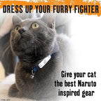 Naruto Breakaway Cat Collars for Girl & Boy Cats | Officially Licensed Naruto Shippuden Hidden Leaf Village Pet Accessories & Gifts, (8.5” to12”) Adjustable Cute Kitten Collar with Bell (Red, Ninja)