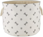 Bone Dry 5511 Pet Storage Collection Paw and Bone Print, Medium Round, Gray