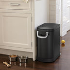 simplehuman 25 Liter, 27 lb / 12.2 kg Medium Pet Food Storage Container for Dog Food, Cat Food, and Bird Feed, Alloy Steel, Matte Black