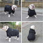 Dogs Waterproof Jacket, Lightweight Waterproof Jacket Reflective Safety Dog Raincoat Windproof Snow-Proof Dog Vest for Small Medium Large Dogs Black XXXL