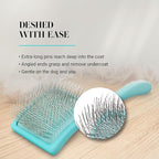 Chris Christensen Big G Dog Slicker Brush for Dogs (Goldendoodles, Labradoodles, Poodles), Groom Like a Professional, Fluff Detangle Style, Saves Time Energy, Teal, Medium