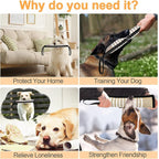 ToLanbbt Dog Tug Toy Bite Jute Pillow Pull Toy with 2 Strong Handles Perfect for Tug of War, Puppy Interactive Play, Tear Resistant Bite Training for Small Medium Large Dogs(Black-Line)