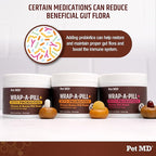 Pet MD Wrap-A-Pill with Dog Probiotics - Pill Wrap for Dogs Medicine - Easy-to-Use Paste to Hide Capsules, Create Pockets and Treats for Dogs - Peanut Butter (4.2oz)