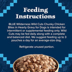 Blue Buffalo Wilderness Trail Toppers Wild Cuts Natural High-Protein Dog Wet Food, Chicken Bites in Hearty Gravy, 3-oz Pouch, 24 Count