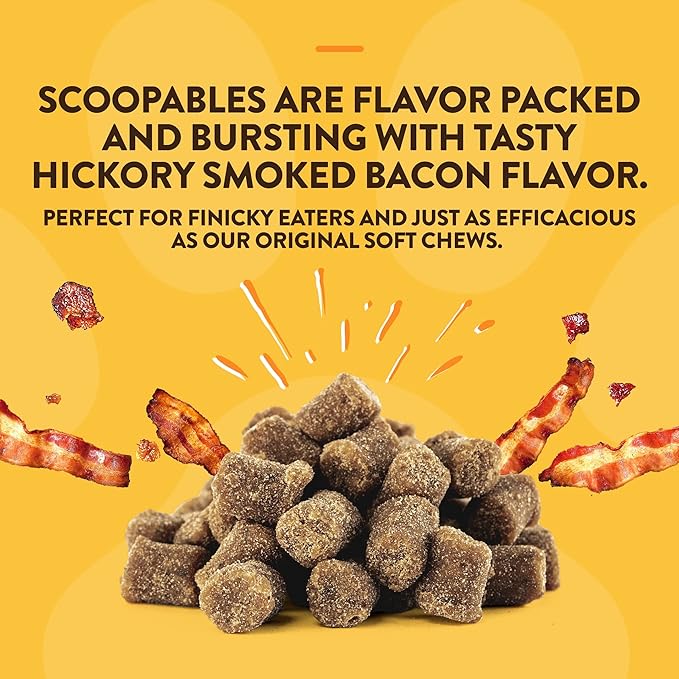 NaturVet Scoopables All-in-One Multivitamin for Dogs - Dog Vitamins and Supplements for Joint Support, Digestion, Skin & Coat Care & Immune - Hickory Smoked Bacon Flavor Vitamin Supplement | 11oz Bag