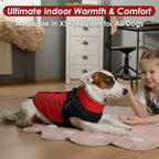 ASENKU Reflective Dog Coat with Built-in Harness, Windproof Fleece-Lined Dog Jacket for Small, Medium, Large Dogs, Warm Winter Vest with Turtleneck & Zipper (Red 3XL)