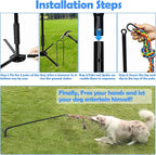 Tether Outdoor Dog Toy,Interactive Exercise Game in Yard Park Tug of War for Large Medium Small Dog Puppy with 2 Rope Toy and Bell Pull Chase and Solo Play