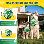Size 2 Dog Soccer Ball with Straps Durable Training Ball for Pets Interactive Outdoor Dog Toy, Green & White, Paw Design, for Small & Medium Puppie