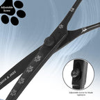 Professional Dog Grooming Scissors/Shears, Curved, with Paw Prints for Dogs, Cats & Pets (Right Handed, Black, Stainless Steel 8 Inch)