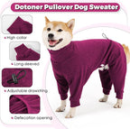 Dotoner Pullover Dog Sweater with Leash Hole - High Collar Cold Weather Vest for Large Dogs - Indoor & Outdoor Use