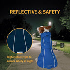 Adjustable Waterproof Dog Raincoat for Dogs,Lightweight Pet Rain Jacket Puppy Clothes with Reflective Strip for Small Medium Large Dogs (Blue, Small)