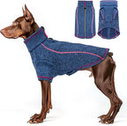 cyeollo Dog Jacket Sweater Reflective Warm Coats Zipper Up Step in Lightweight Fleece Jacket Pet Clothes Dog Jackets for Medium to Large Dogs