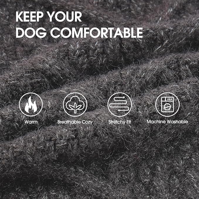 IECOii Extra Large Dog Sweater, XXXL Dog Sweater for Large Dogs Girl Boy, Xmas Pet Holiday Sweaters Large Size, Warm Doggy Christmas Knitwear Big Dogs Sweater for Labrador, Doberman, DarkGrey-3XL