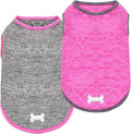 KYEESE 2 Pack Dog Shirts Quick Dry Soft Stretchy Dog T-Shirts with Reflective Label Tank Top Sleeveless Vest Sun Protection Pet Clothes for Small Medium Dogs, X-Large, Grey+Hotpink