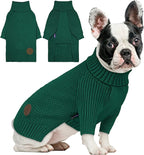 cyeollo Dog Sweater Pullover Turtleneck for Dogs, Classic Knitwear Fall Winter Cold Weather Dog Clothes Warm Pet Apparel Small Medium Large Dog Sweaters, Green M