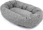 Majestic Pet 24 Inch Bagel Calming Dog Bed Washable – Cozy Soft Round Dog Bed with Spine Support for Dogs to Rest Their Head - Fluffy Donut Dog Bed 24x19x7 (Inch) - Round Pet Bed Small – Lt. Black