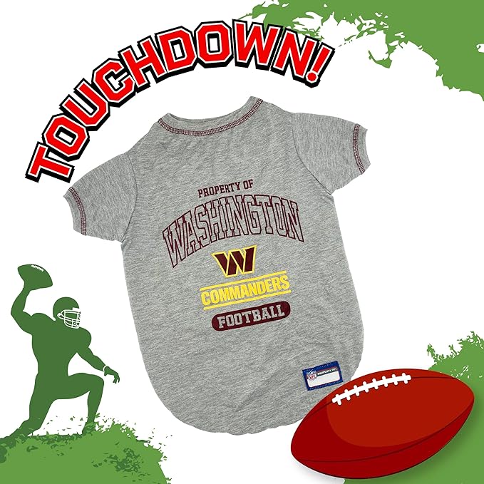 Pets First PET Shirt for Dogs & Cats - NFL Washington Commanders Dog T-Shirt, X-Small. - Cutest Pet Tee Shirt for The Real Sporty Pup! (WAC-4014-XS)