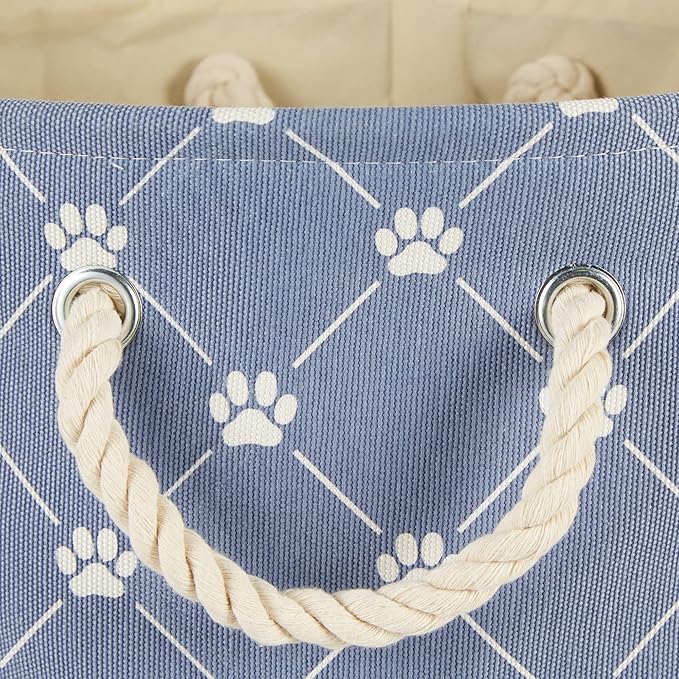 Bone Dry Pet Storage Paw and Bone, Trellis Collection, Small Rectangle, 14x8x9, Stonewash Blue