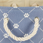 Bone Dry Pet Storage Paw and Bone, Trellis Collection, Small Rectangle, 14x8x9, Stonewash Blue