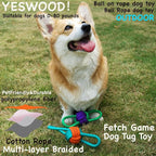 YESWOOD! Tug of War Dog Toy Small Breed,Durable Dog Ball with Rope for Agreessive Chwers,4-Pack Rope with Ball Attached for Small and Medium Breed 0-80 Pounds,Puppy Interactive Toy
