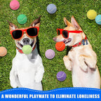 Liliful 50 Pieces 2.5'' Dog Squeaky Tennis Balls for Pet Playing Medium Large Dogs Puppy Balls for Training Toy with Squeaker Easy Fetch Play Exercise(Multicolor)