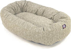 Majestic Pet 40 Inch Bagel Calming Dog Bed Washable – Cozy Soft Round Dog Bed with Spine Support for Dogs to Rest Their Head - Fluffy Donut Dog Bed 40x29x9 (Inch) - Round Pet Bed Large – Tan
