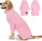 cyeollo 4XL Dog Sweater,Knitwear Turtleneck Soft Knitwear Pullover Sweaters Warm Dog Clothes for Large Female Dogs,Pink XXXXL