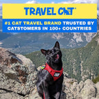 Travel Cat Harness and Leash Set - Adjustable Fit Mesh Cat Harness and Reflective Strap - Comfort Walking Vest for Kitten for Outdoor Walking, Hiking (Medium, Red)