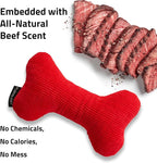 Playology Dog Toys | Plush Squeaky Bone Chew Toy for Dogs | Jumbo Beef Scented Toy - Easy to Clean and Made from Non Toxic Materials
