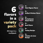 Cesar Wet Dog Food Classic Loaf in Sauce Grilled Chicken, Filet Mignon, Porterhouse Steak, Beef, Chicken & Liver and Turkey Variety Pack 3.5 oz. Easy Peel Trays (36 Count, Pack of 1)